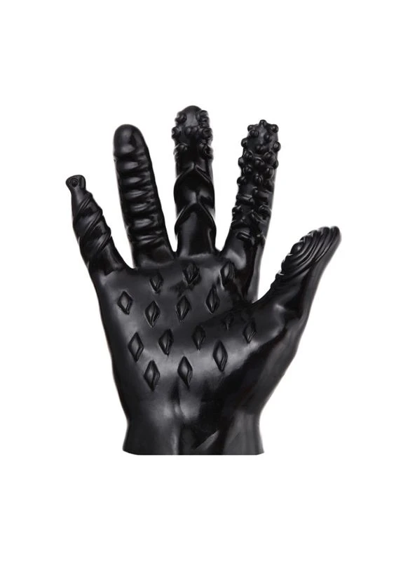 Силиконовые мультитекстурные перчатки для фистинга Masturbate Gloves Black Bdsm4u (401890264)