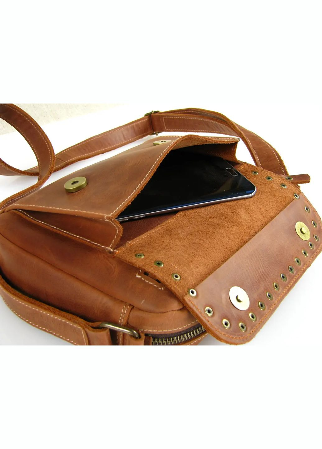 Жіноча шкіряна маленька сумка клатч крос-боді через плече з натуральної шкіри світло-коричнева GS (329151565)