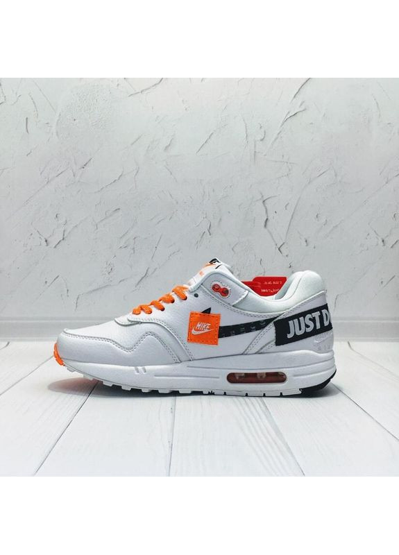 Белые демисезонные кроссовки мужские nike air max 87 just do it white orange найк аир макс 87 No Brand