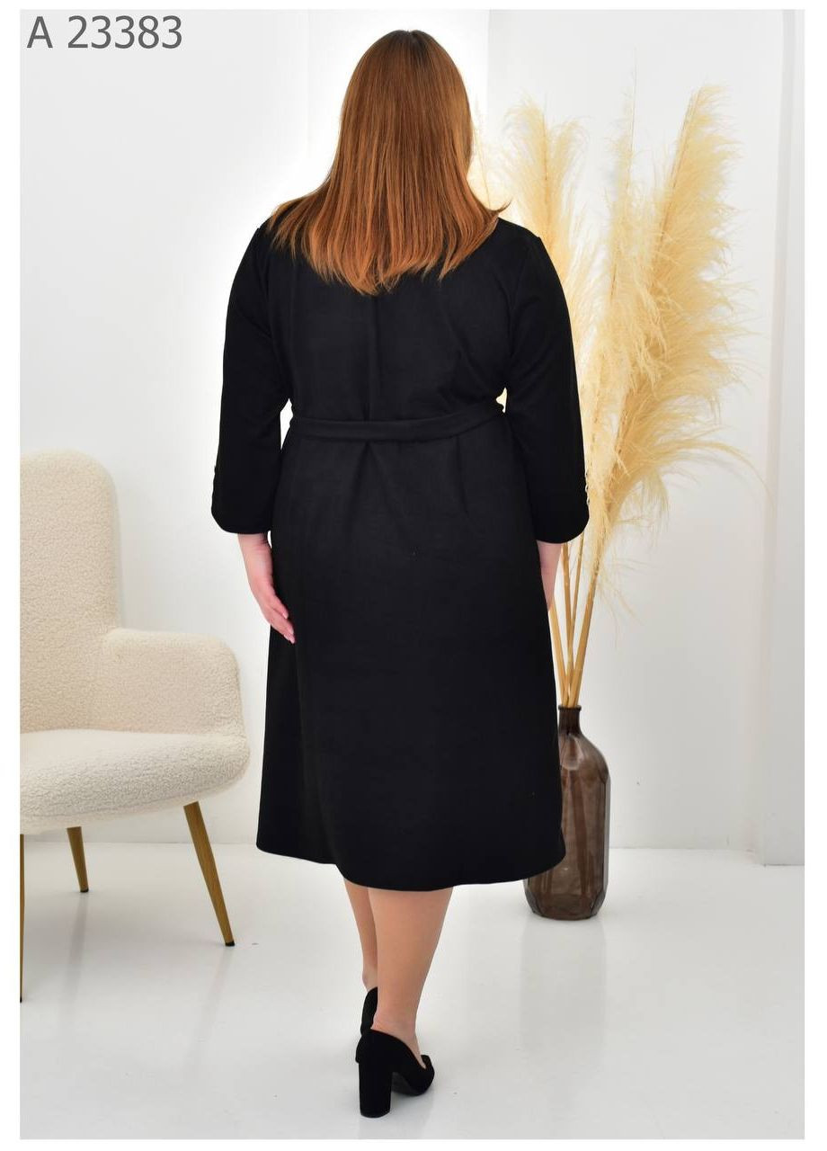 Чорна повсякденний жіноча сукня великого розміру SK однотонна