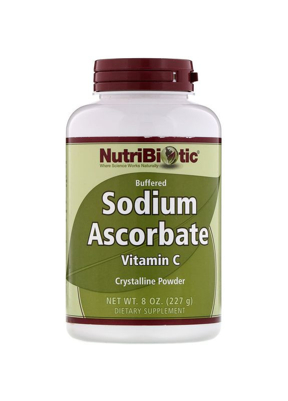 Вітамін С буферизований содою,, Sodium Ascorbate with Vitamin C, кристалічний порошок, 227 г NutriBiotic (364312453)