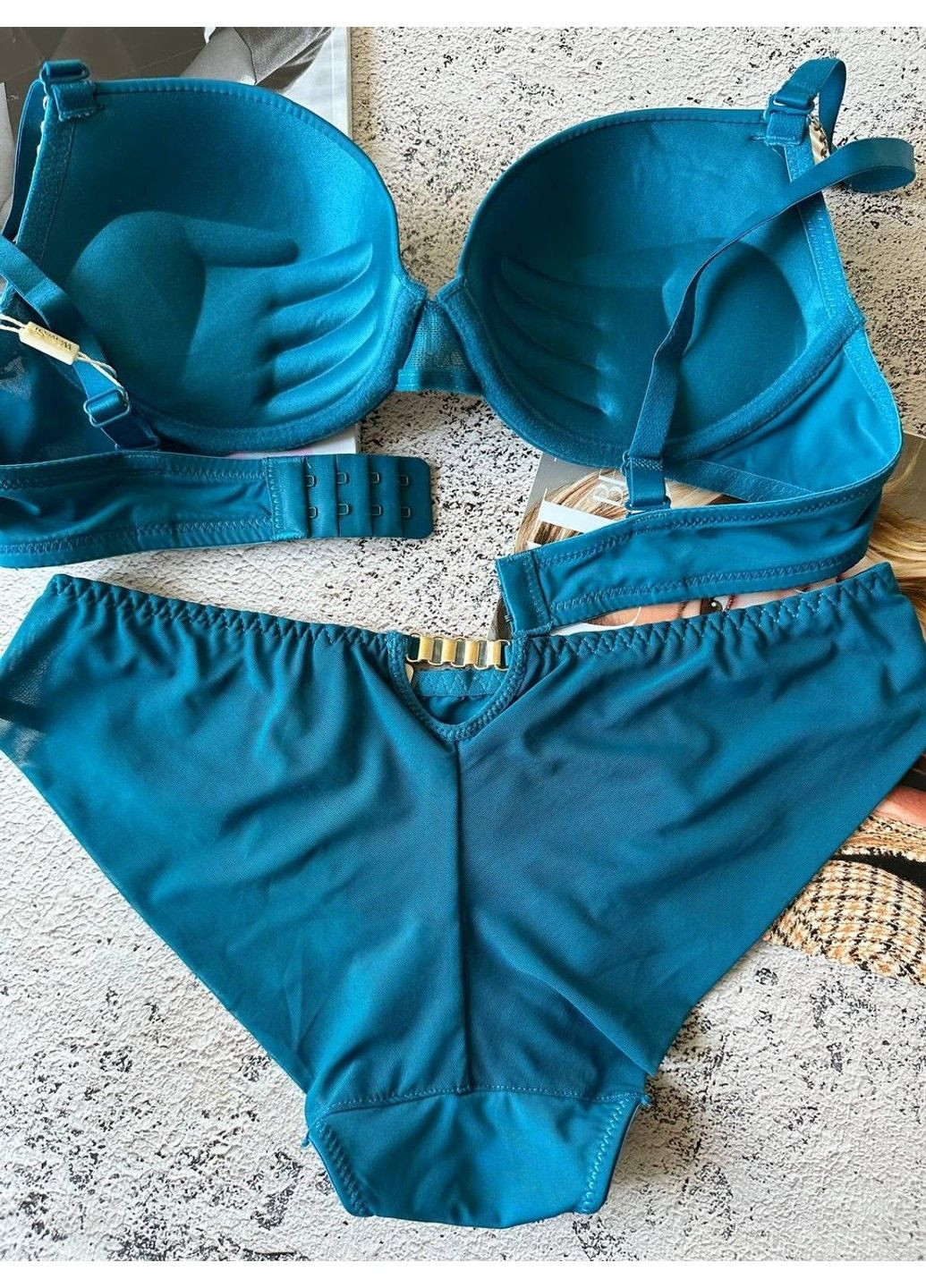 Синій жіноча нижня білизна комплект синій бюстгальтер і трусики Weiyesi