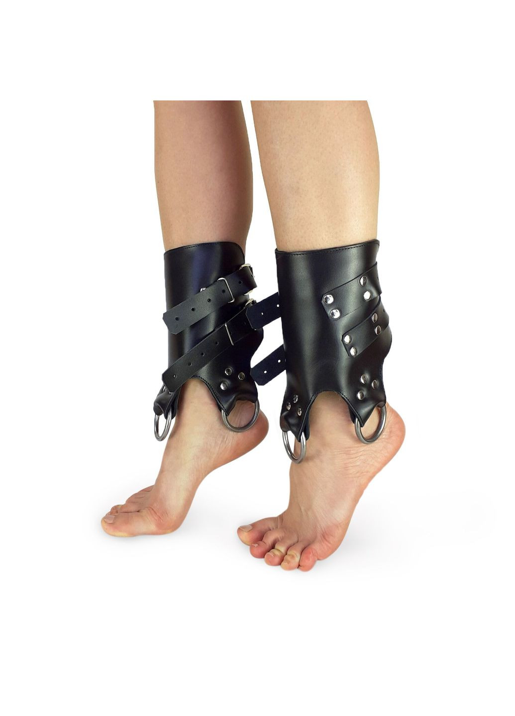 Поножи манжеты для подвеса за ноги Leg Cuffs For Suspension из натуральной кожи, цвет черный Art of Sex (296627519)