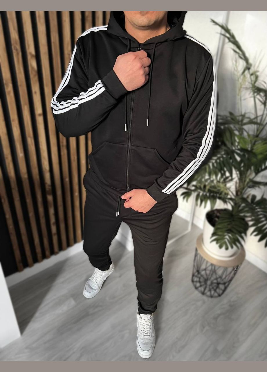 Черный демисезонный костюм петля двунит производство турция премиум материал No Brand