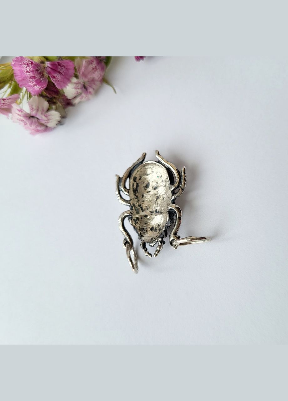 Серебряная подвеска кулон Скарабей без камней серебро 925 пробы Черненное 3186 5.40г No Brand (306742883)