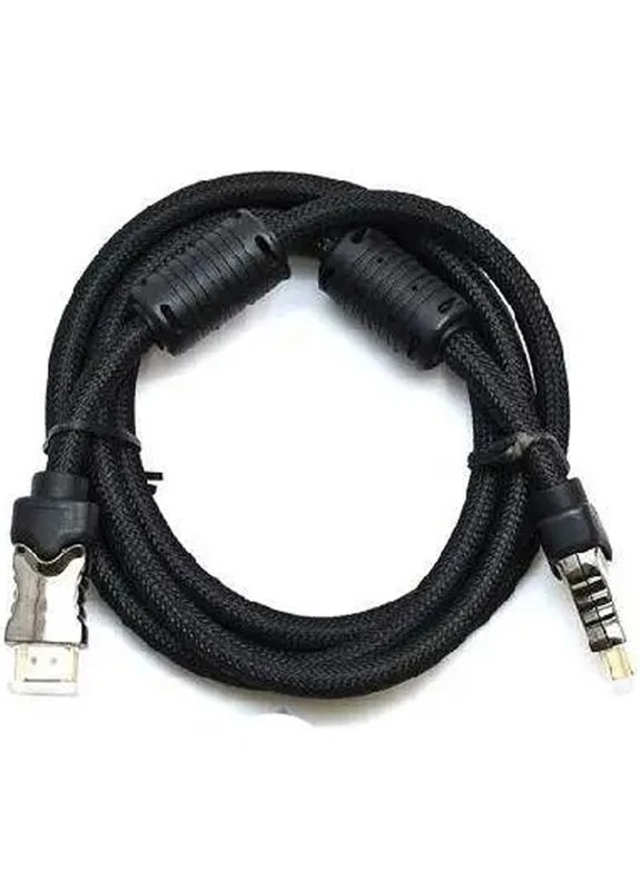 Кабель H3003 HDMI - HDMI (M/M), 2 ферити, обплетення, 1.8м, круглий, чорний (2000700002104) Gresso (354732842)