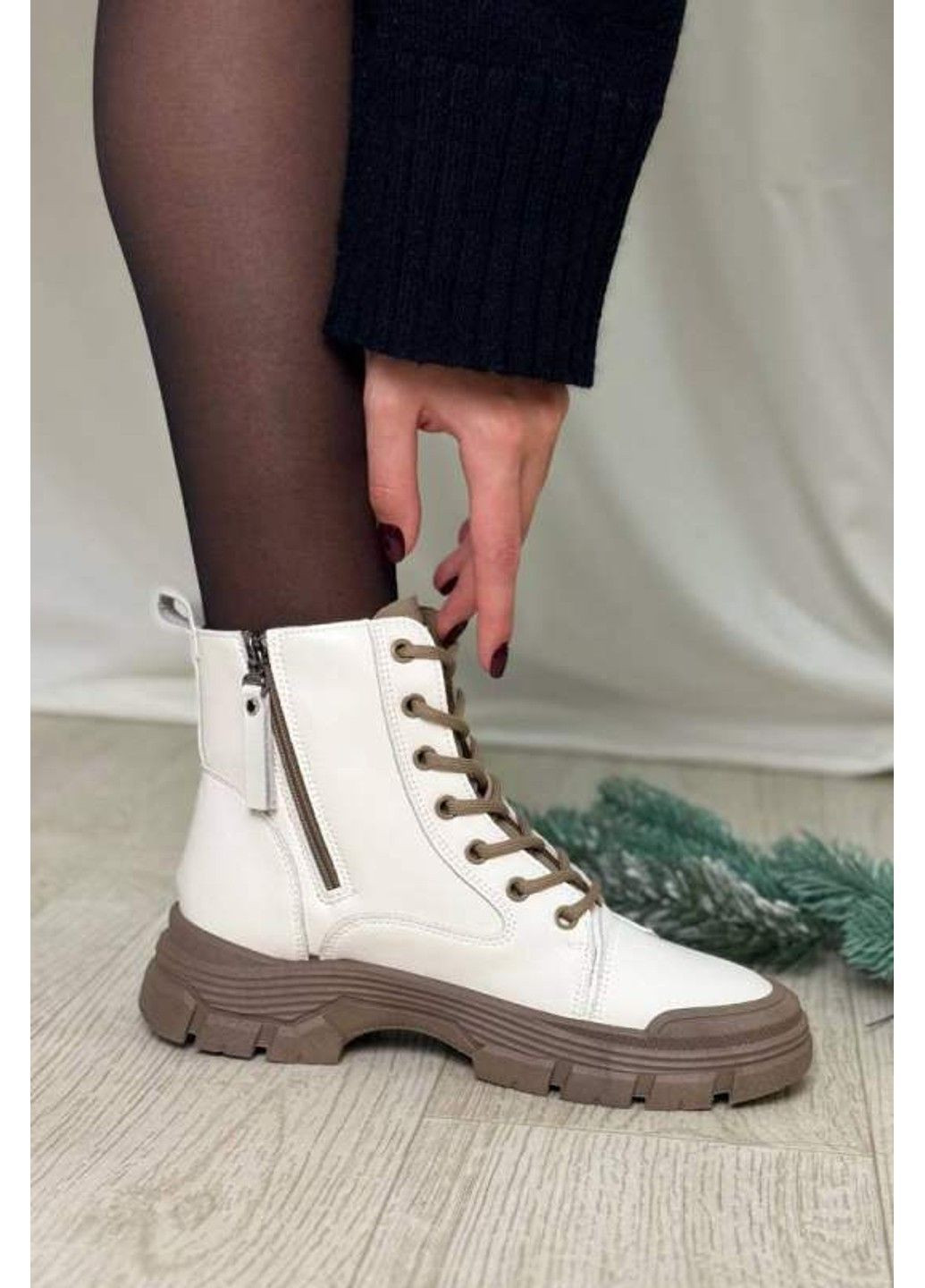 Черевики жіночі зимові на хутрі бежеві (N032-1) Loretta (366439925)