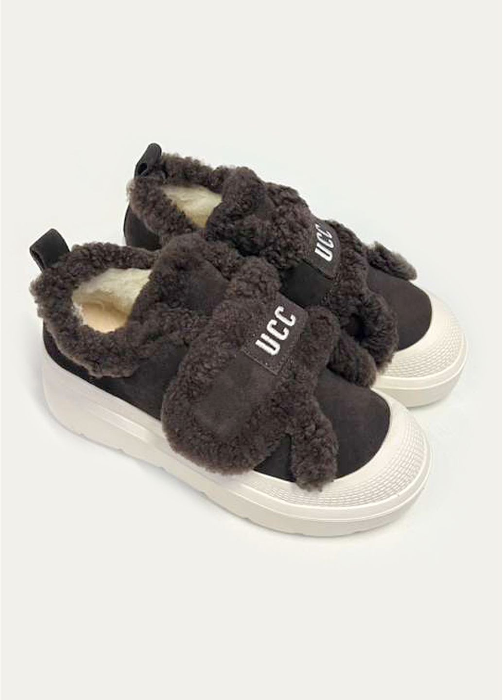 Угги женские короткие коричневые на липучках из натурального замша. Fashion (364274825)