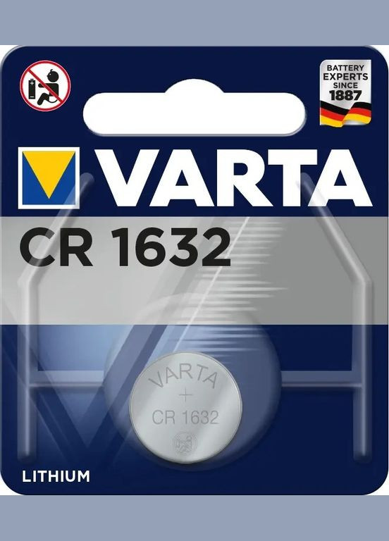 Батарейка CR тисяча шістсот тридцять два Bli 1 Lithium (6632101401) Varta 06632101401 (328309301)