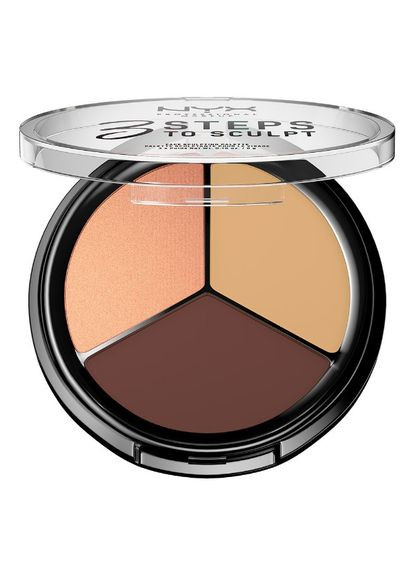 Палетка для контурування 3 Steps to Sculpt Face Sculpting Palette (5 г) 3 Medium (3STS03) NYX Professional Makeup (280266109)