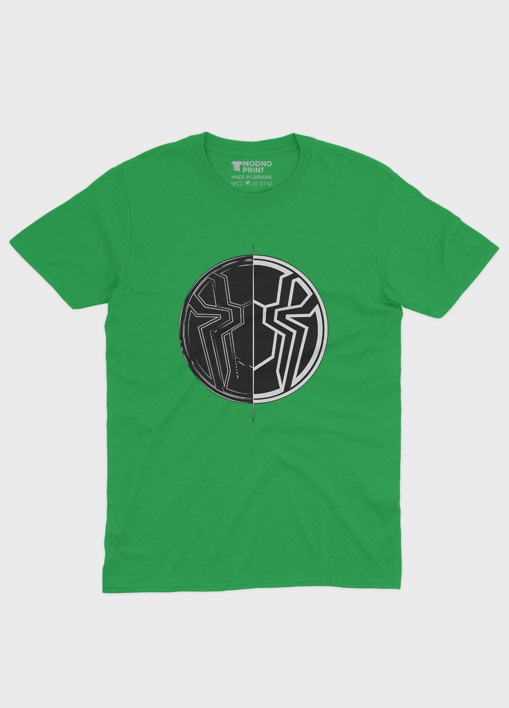 Зелена демісезонна футболка для хлопчика з принтом супергероя - людина-павук (ts001-1-keg-006-014-089-b) Modno