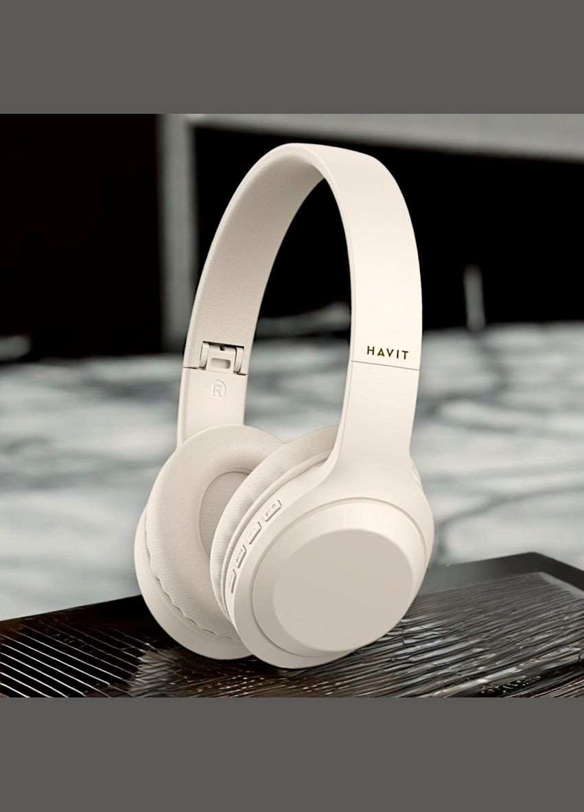 Бездротові накладні навушники HV-H628BT Beige до 10 год роботи Havit (302664218)