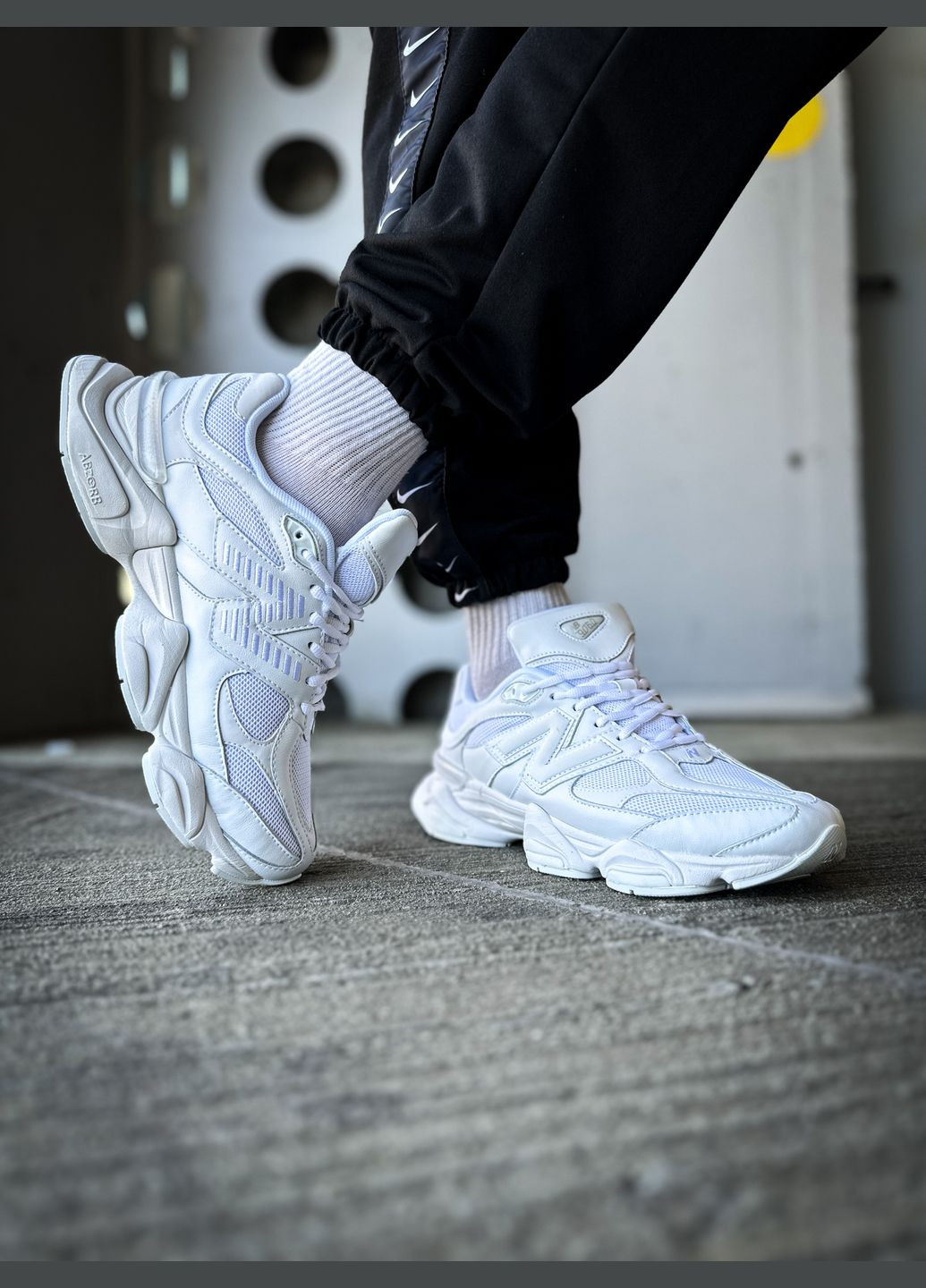 Кроссовки женские и мужские New Balance 9060 Triple White| Нью Беланс 9060 белые No Brand белые всесезоны (313653565)