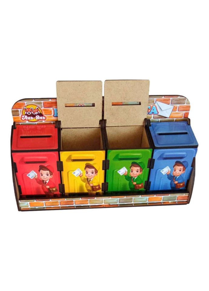 Деревянная настольная игра "Веселый почтальон" (ПСД081) PSD081 сортер-комодик Ubumblebees (336334206)