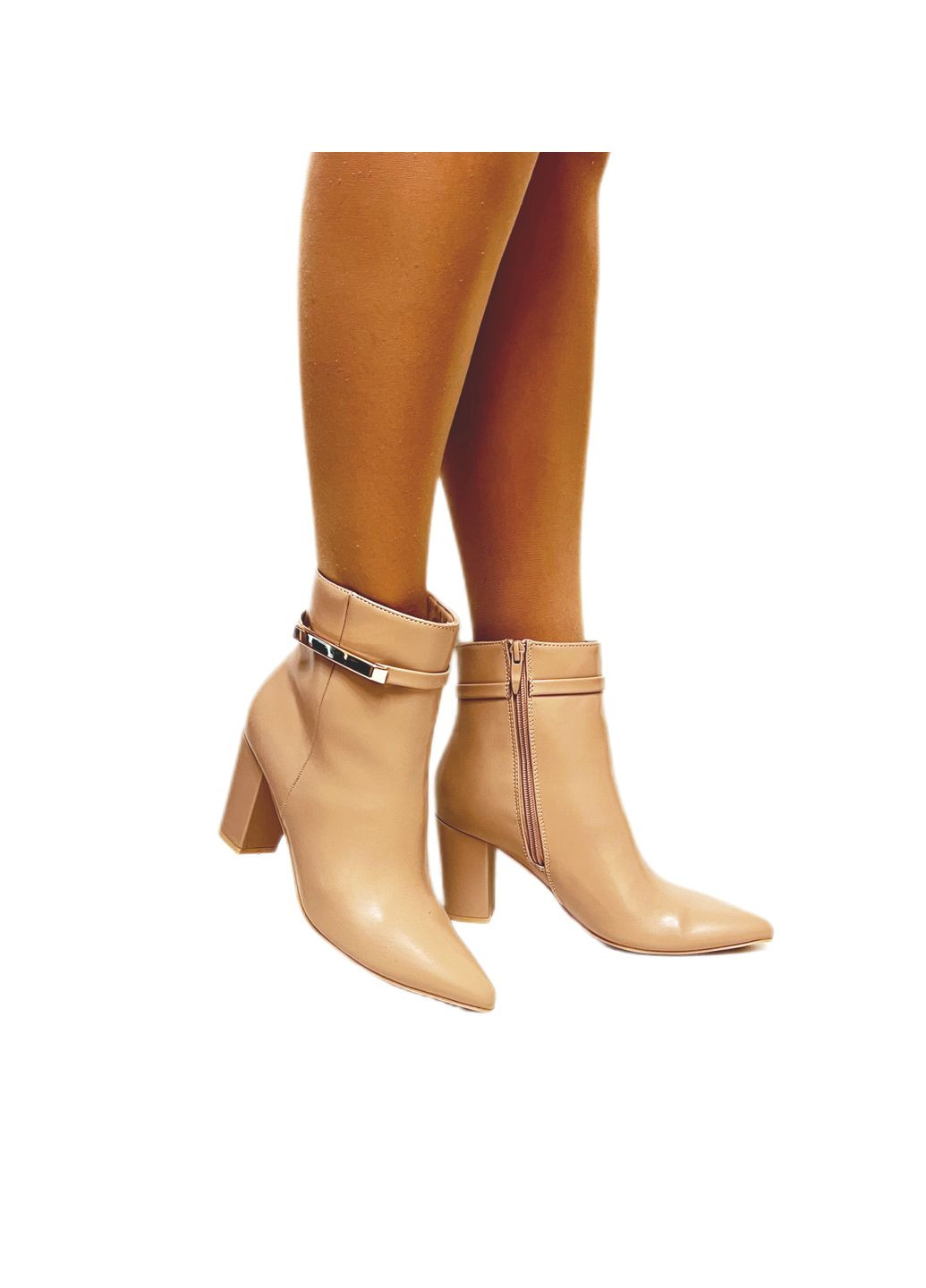 Бежеві демісезонна черевики жіночі QQ демісезонні на підборах класичні ботильйони