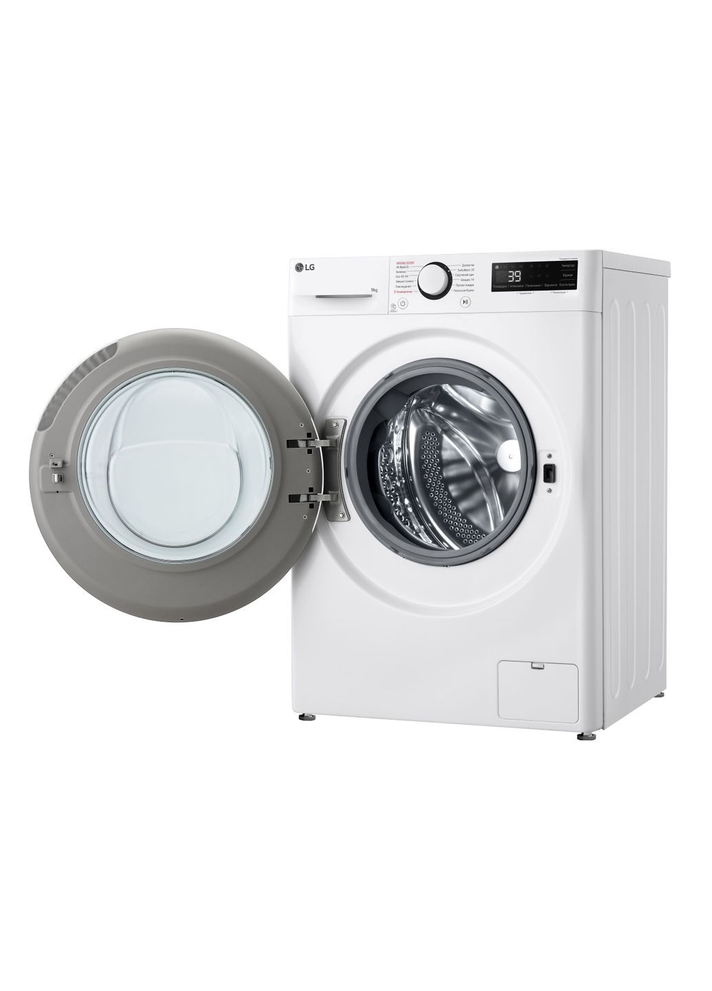 Стиральная машина фронтальная, 9кг, 1200, A, 48см, дисплей, пара, инвертор, белый LG (370618821)