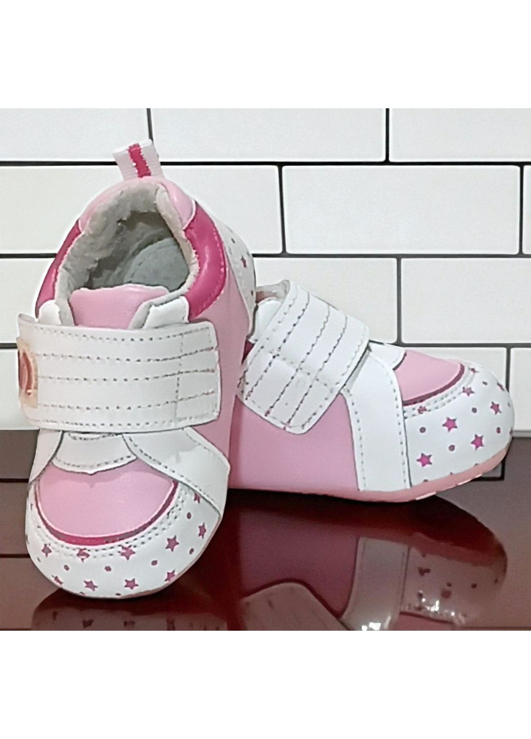 Рожеві осінні демісезонні ортопедичні кросівки для дівчинки на липучках Calorie