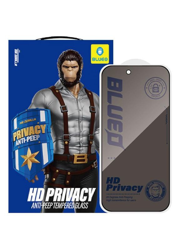 Захисне 2.5D скло Full Cover Anti-Peep для Apple iPhone 17 Air (6.5") Blueo (372626555)