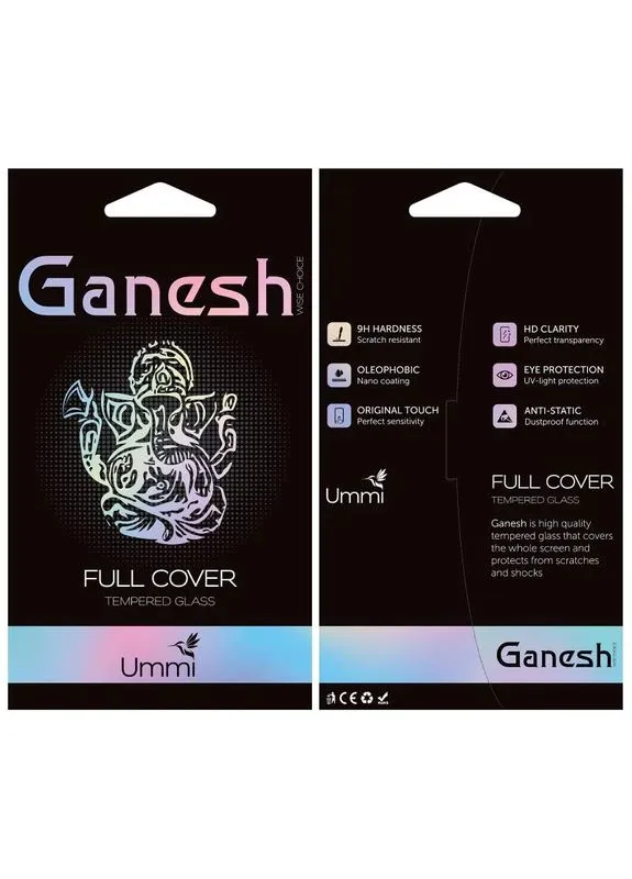 Защитное стекло Ganesh для Apple iPhone 12 Pro/12 6.1" закаленное черное 2.5D No Brand (402118920)