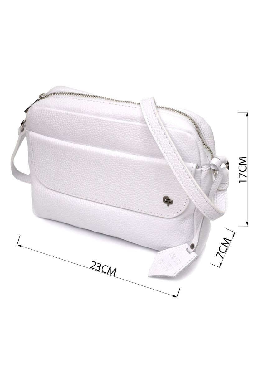 Жіноча сумка крос-боді із натуральної шкіри біла 11650 Grande Pelle (329198296)