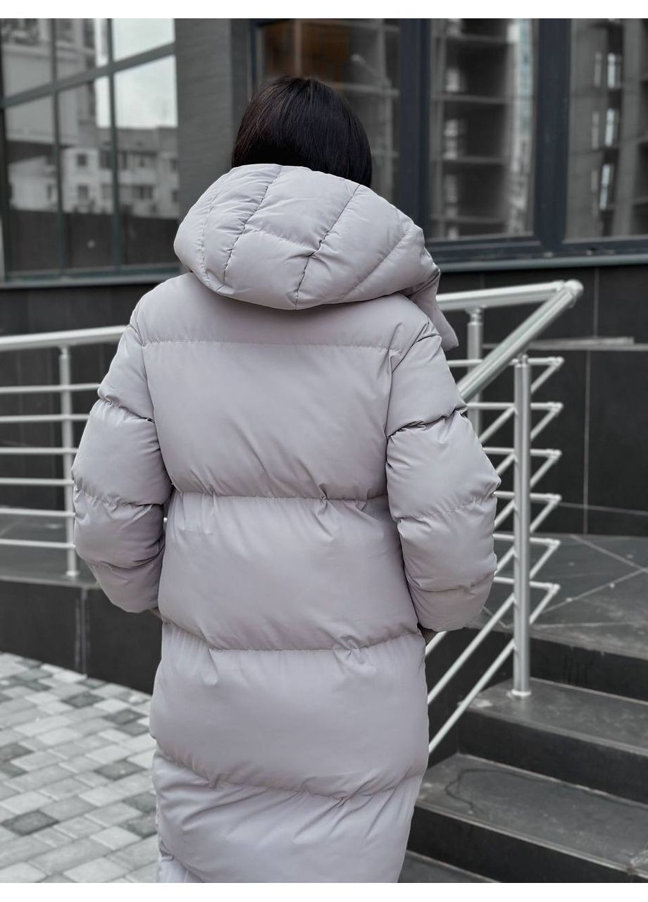 Серый демисезонный Пуховик Style Point