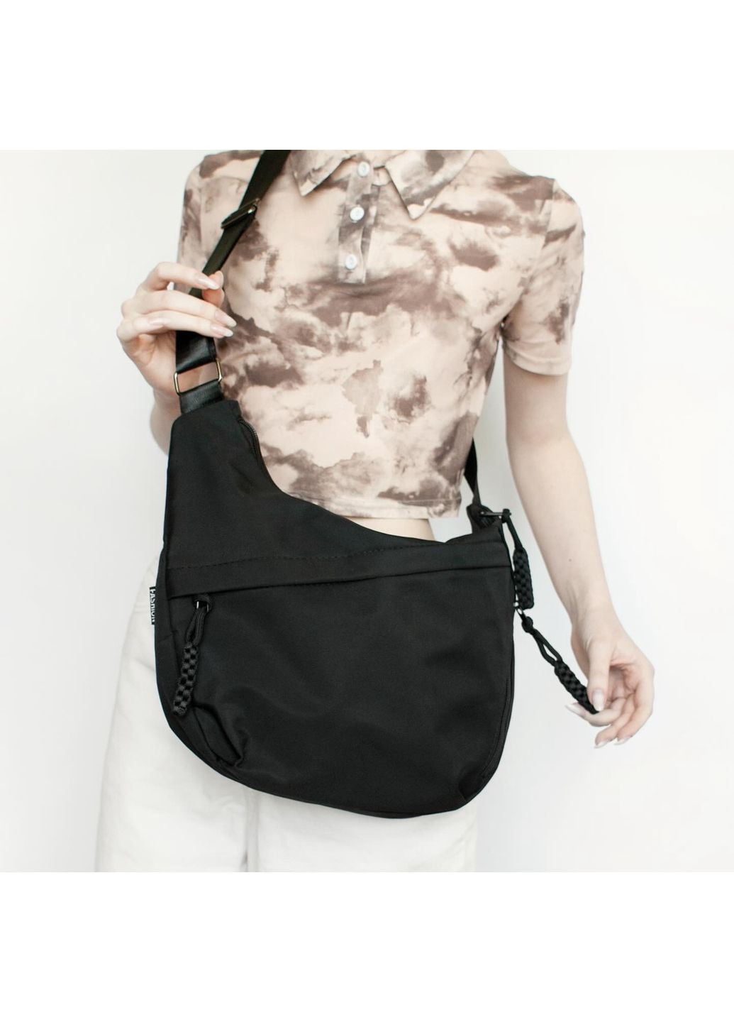 Чорна водонепроникна сумка в університет шкільний месенджер через плече вміщує А4 великий корейський стиль шопер 3 відділення No Brand (351386164)