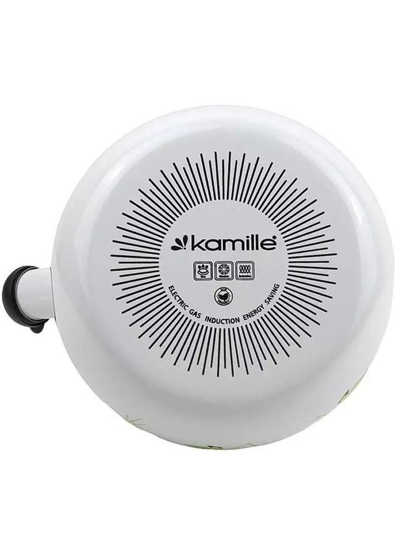 Чайник эмалированный Цветы 2,2л со свистком для кухни чайник из стали с бакелитовой ручкой Kamille (368988535)