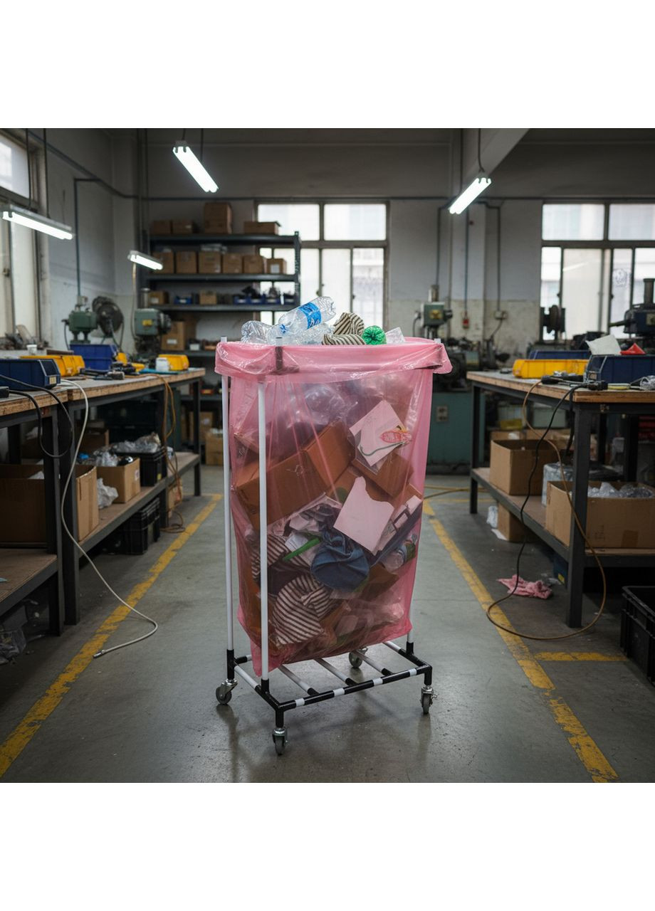 Держатель-стойка пакетов для мусора Treho 240SWS на колесах. Под стандартный пакет 120-240 литров Metaplant (362712254)