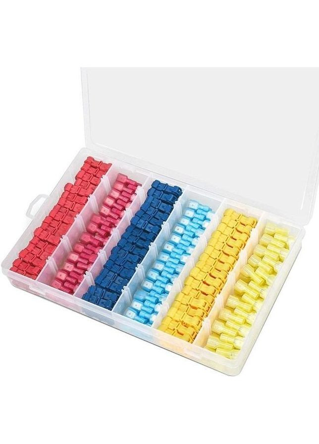 Набір клем T-подібних обтискних 0.5-4.0 мм PWR з ізоляцією 240 шт (ЕК050766) No Brand (330778728)