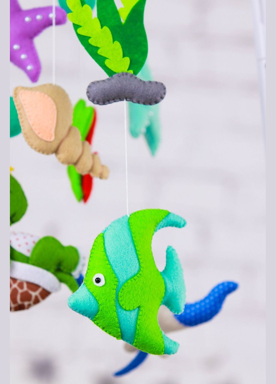 Дитячий мобіль на ліжечко для немовлят WooolyWool «Морські мешканці» No Brand (342757986)