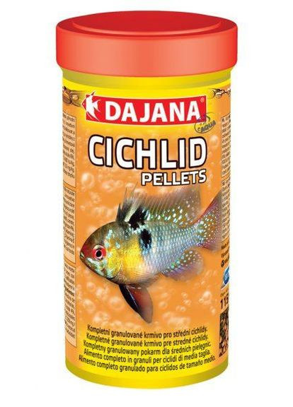 Корм для крупных и средних цихлид в гранулах Dajana CICHLID PELLETS 1000 мл/450 гр (8594000255673) Dajana Pet (316135394)