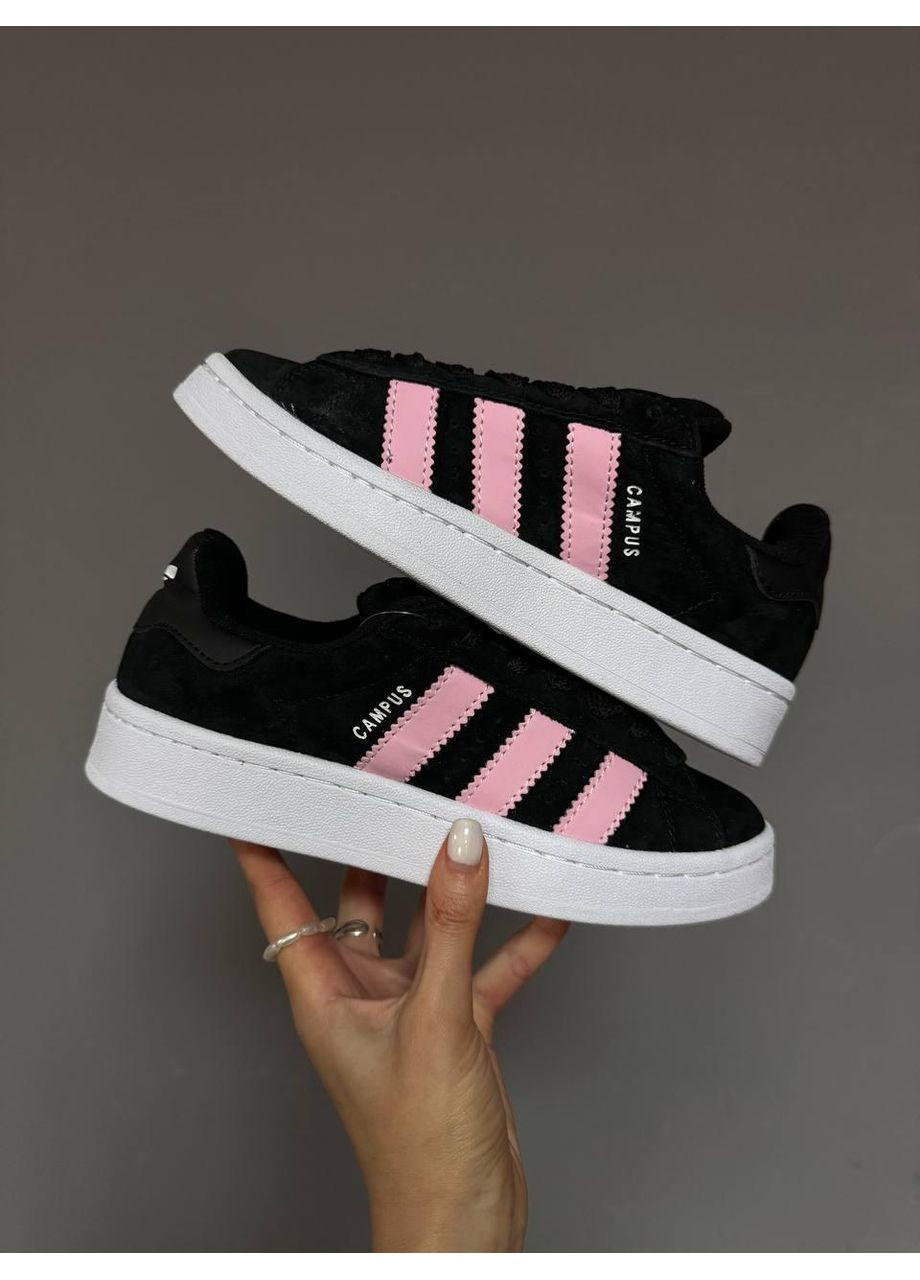 Розовые демисезонные кроссовки мужские adidas campus black / pink / white адидас кампус No Brand