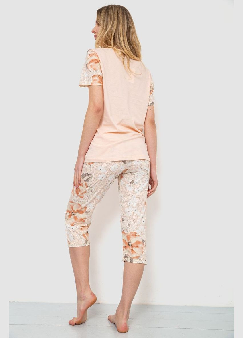 Персикова жіноча піжама з принтом Ager 219R115
