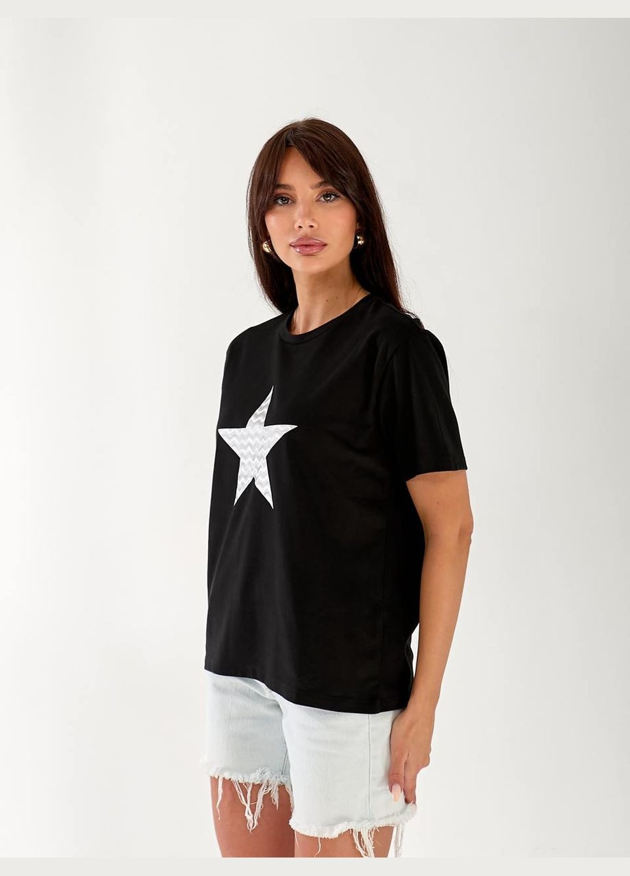 Базовая женская футболка со звездой Fashion - (334016593)