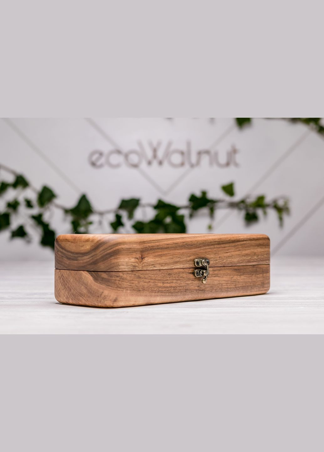 Цільна скринька для трьох годинників зі скляною кришкою EcoWalnut (295291912)