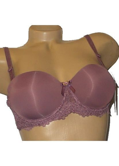 Сливовий балконет бюстгальтер анжеліка з пуш-ап гладка чашка червоний Biweier з кісточками