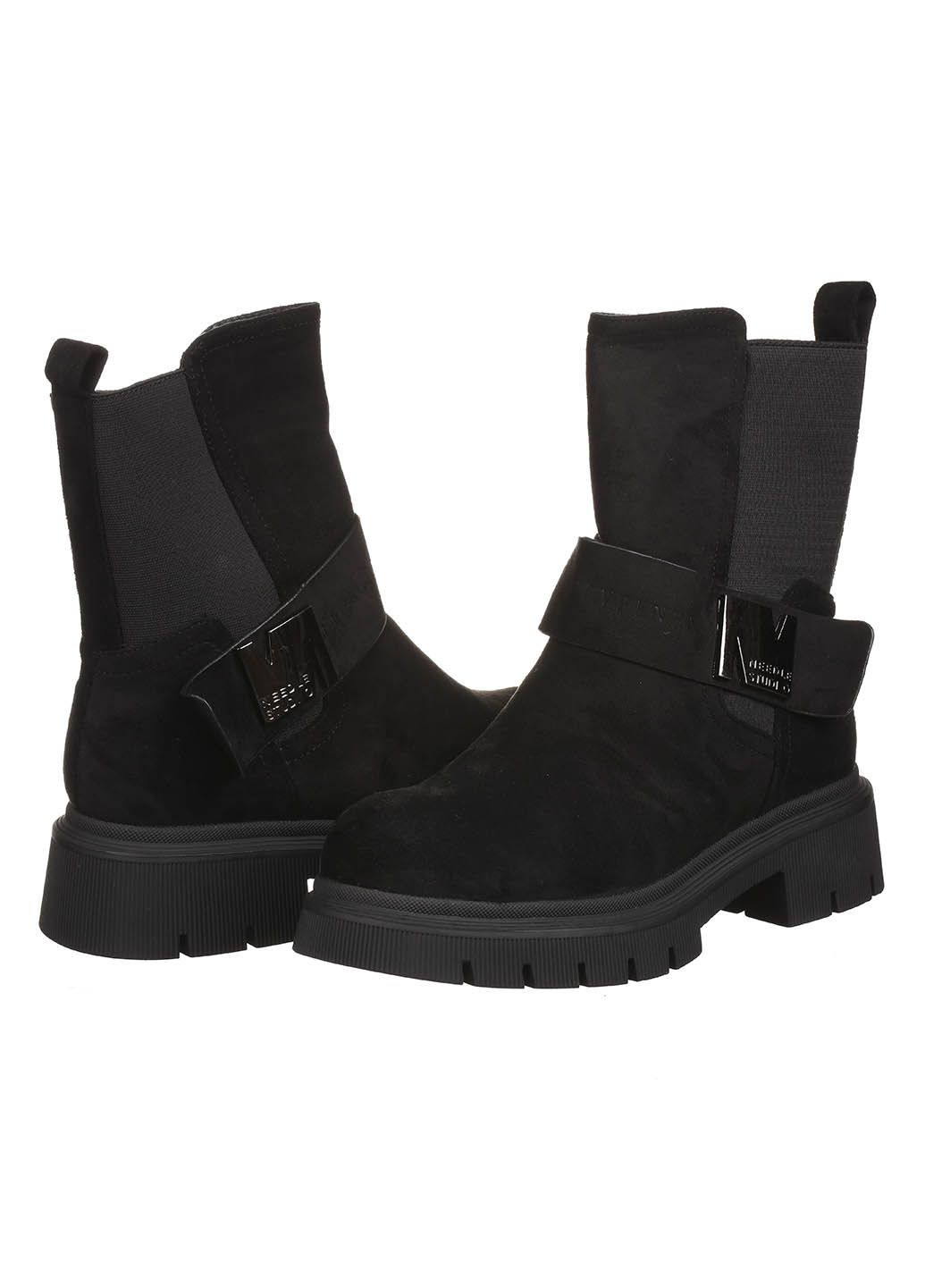 Черевики жіночі зимові короткі на змійці зі штучної замші повсякденні для прогулянок чорні Li.Perfecto H93A4-2 No Brand (304267214)