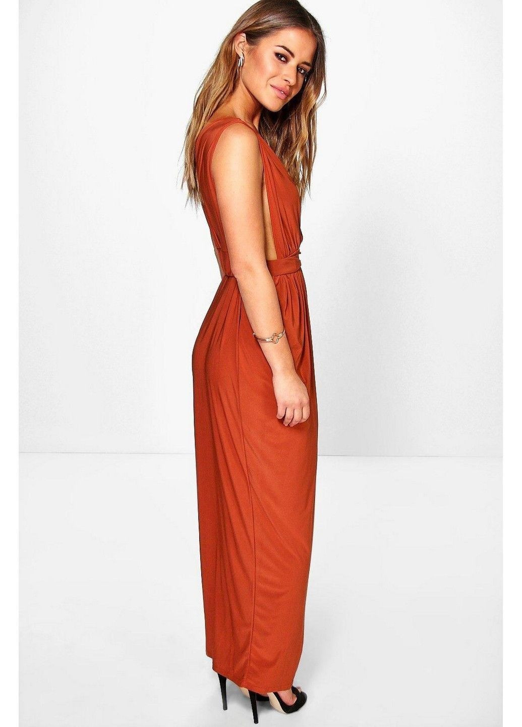 Мідна кежуал сукня Boohoo однотонна