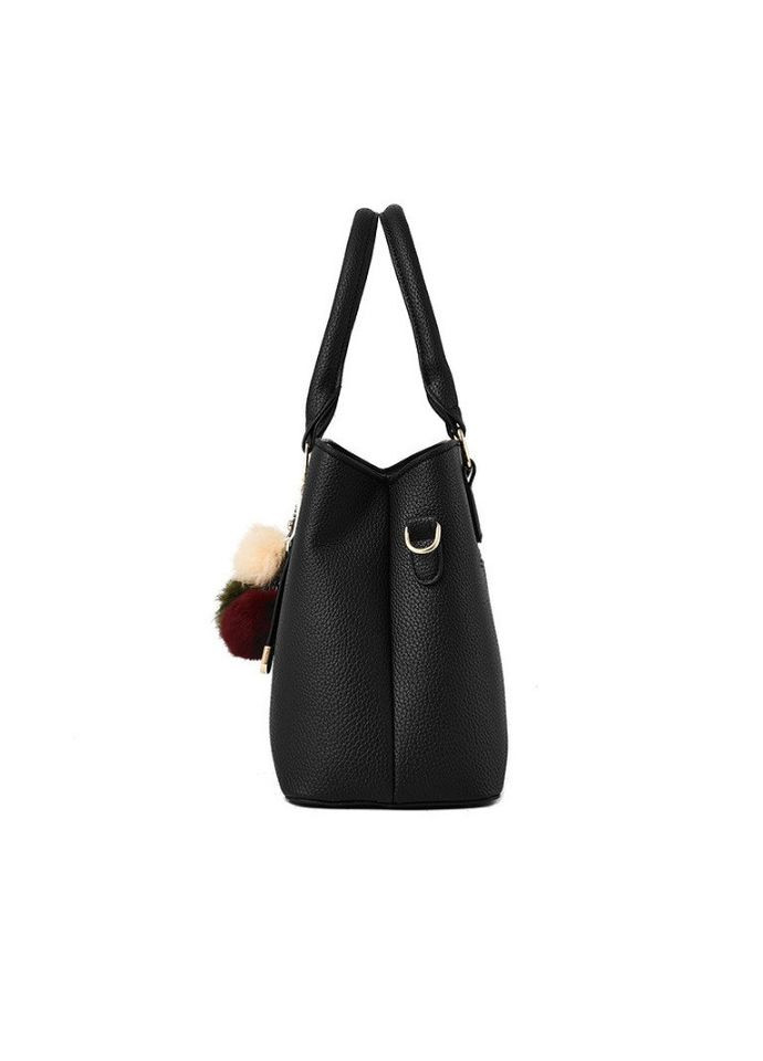 Модна жіноча сумка з хутряним брелоком зі штучної шкіри середньої жорсткості червона (sku_374) No Brand (330576141)