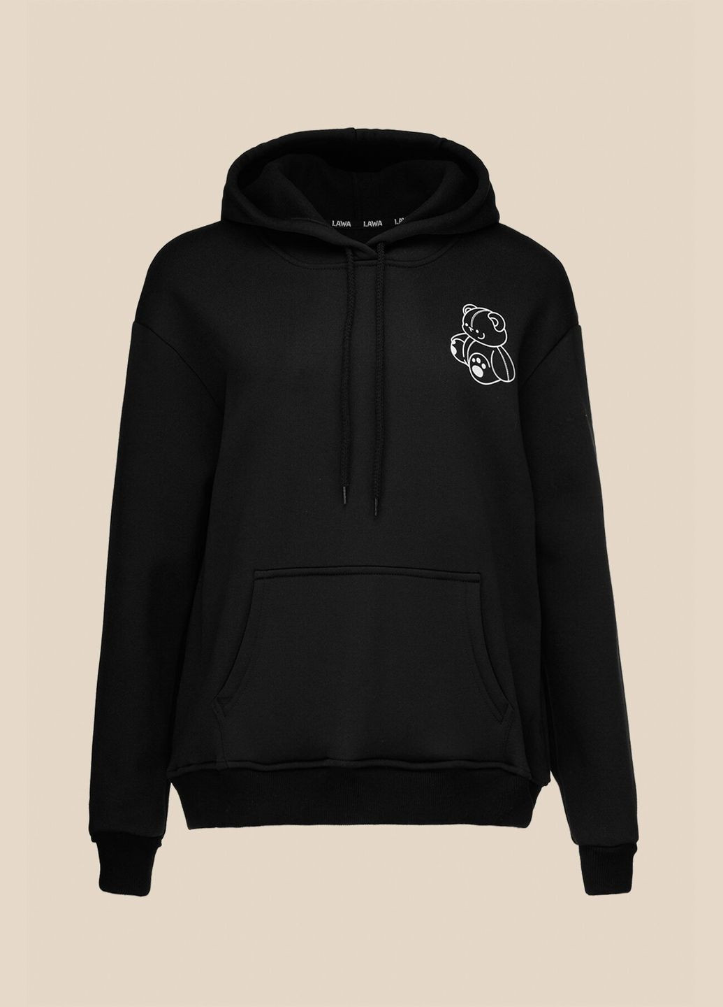 Худи с принтом женский P-WB02379 Черный shop (2000990836922) LAWA (339251404)