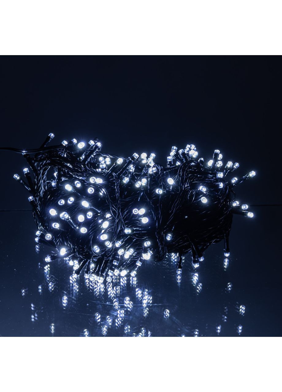 Гірлянда новорічна Нитка вулична 30 (м) 300 LED чорний провід Білий CF300L30MBW Garlando (370800558)