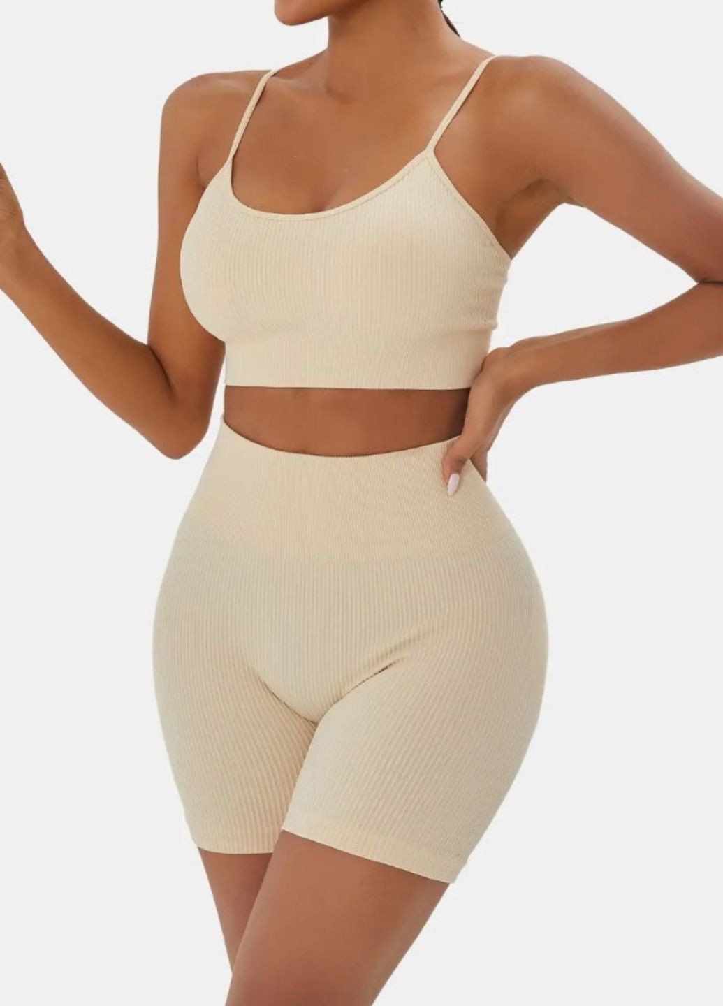 Жіночі щільні спортивні шорти велосипедки в рубчик з PUSH UP Colorful Sport А004 (1950-40-01) Finetoo (359377009)