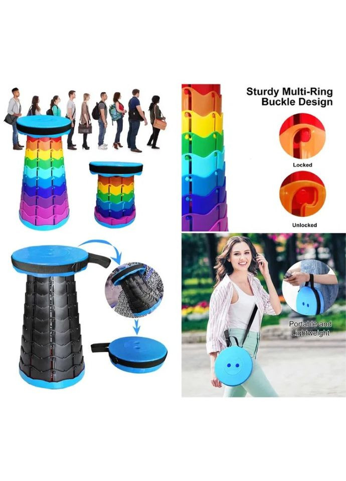 Туристический стул складной Telescopic stool 47 см разноцветный (2104618575) No Brand (333654616)