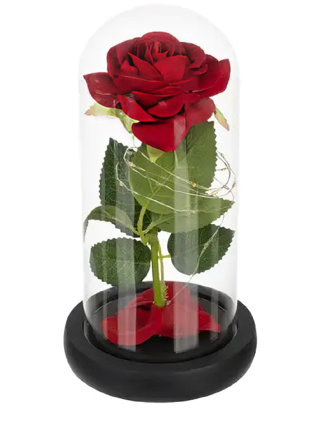 Ночник светильник роза в колбе с теплой белой светодиодной LED подсветкой работой от батареек 21 см (480249-Prob) Unbranded (332256938)