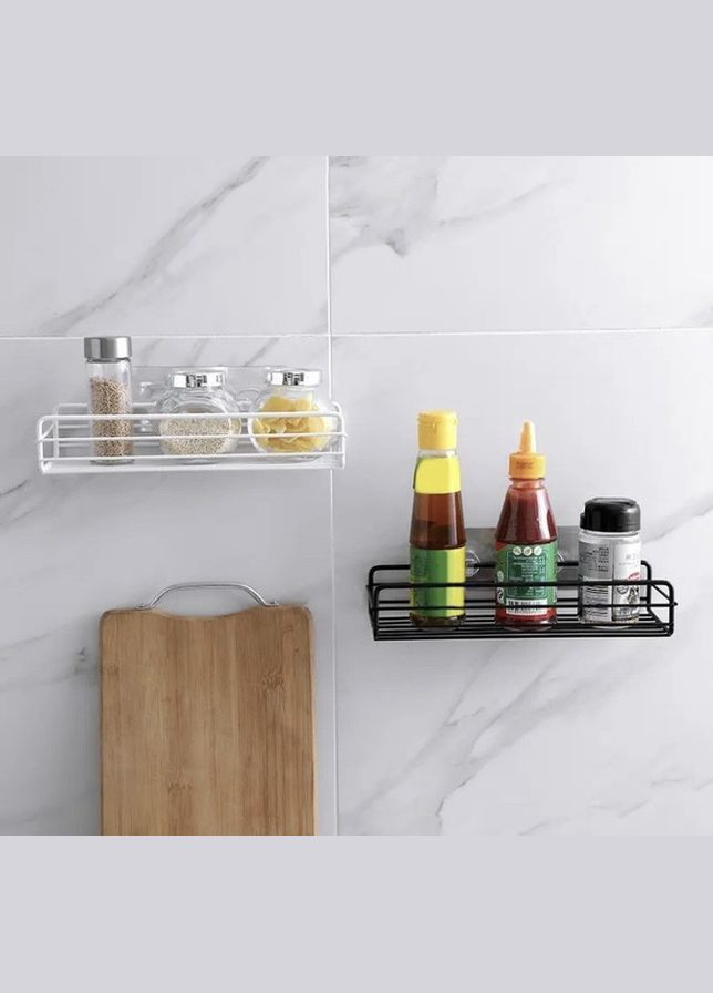 Полиця пряма навісна металева 27 см для ванної кімнати чорна No Brand (322291121)