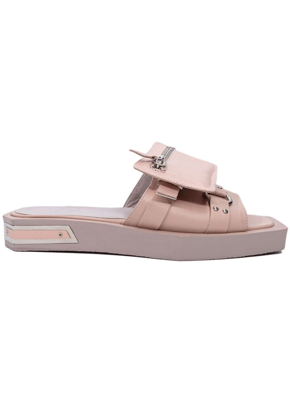 Розовые кожаные шлепанцы 3907 Aquamarin