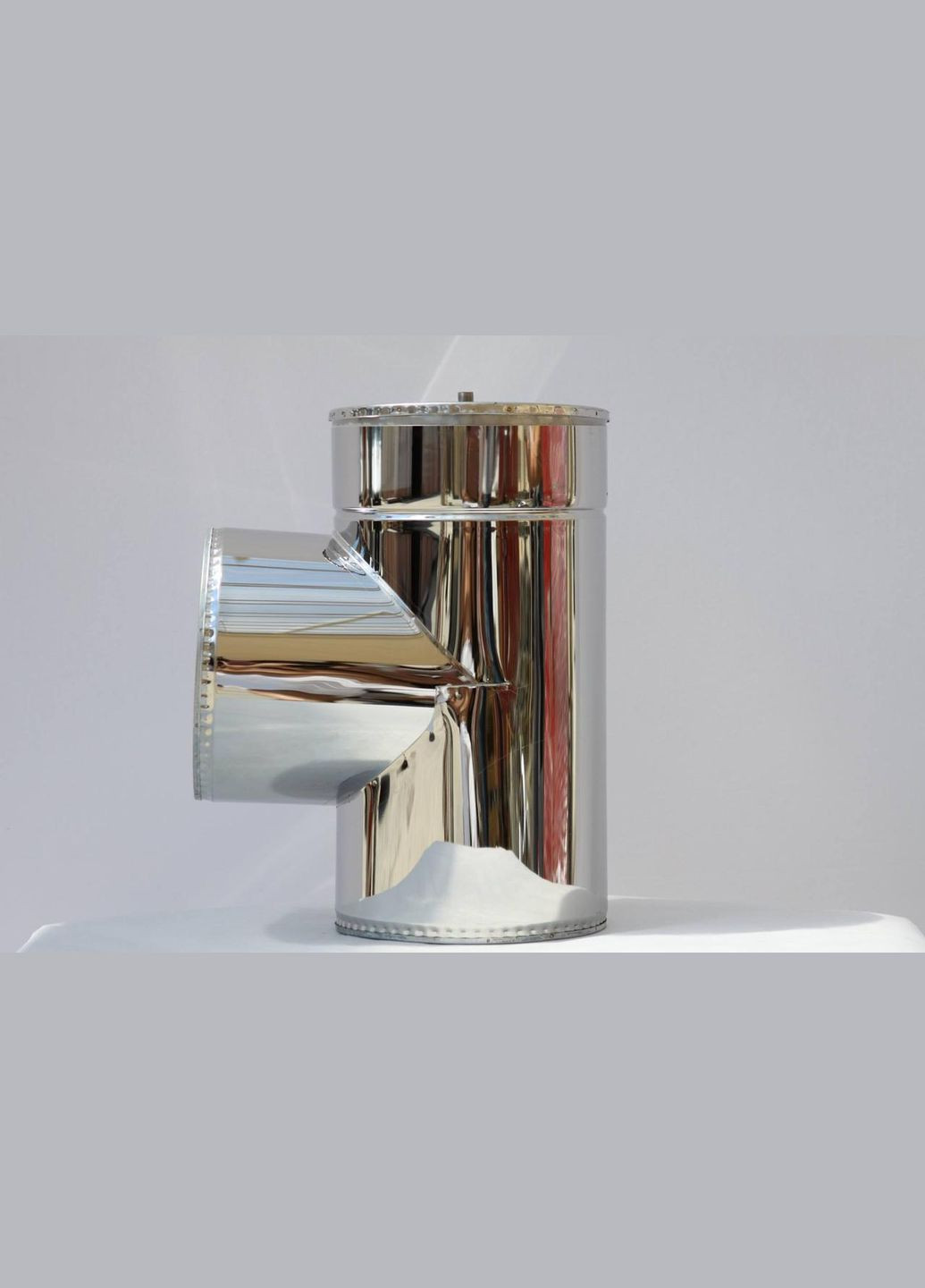 Трійник для димоходу утеплений діаметр 230/300мм нерж/нерж 87гр 0,5мм (сендвіч) AISI 304 Комінвент (317295410)