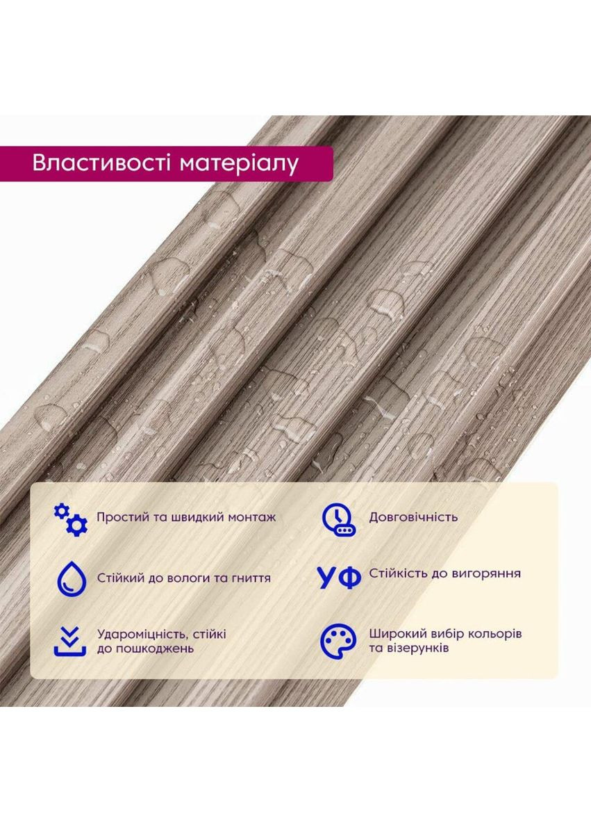 Рейка декоративна WPC стінова 3000х160х23мм горіх SW-00001856 love-shopping Sticker Wall (354662423)
