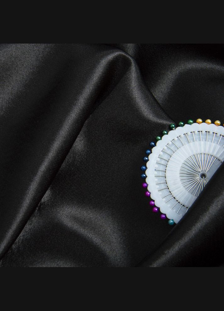Тканина костюмна креп-сатин чорний IDEIA (275870158)