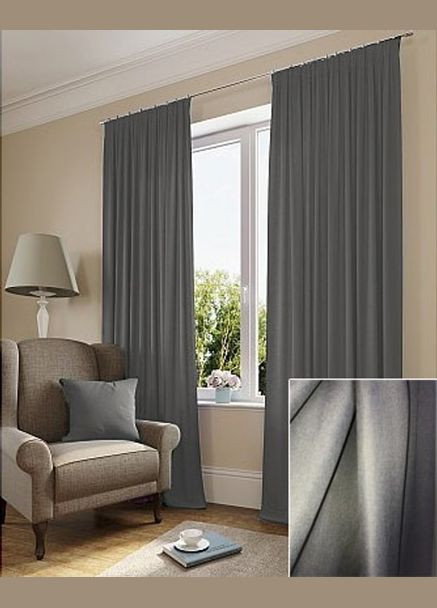 Комплект Штор Льон Блекаут Світло сірий 2 шт 150х260 No Brand (332181063)